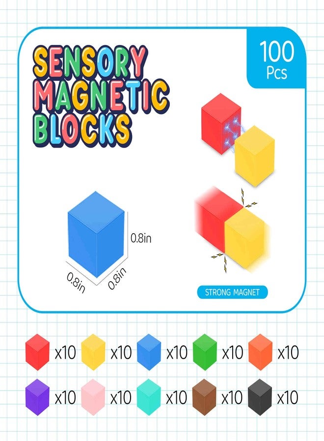 SmartYeen 100PCS Magnetic Blocks,Magnetic Building Blocks for Toddlers Sensory & STEM Montessori Toys,Ideal Gifts for Boys Girls 3-8 Years Old - Image 2
